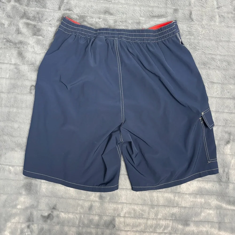 Polo Ralph Lauren Mens Navy Blue Cargo Board Shorts Swim Trunks Large